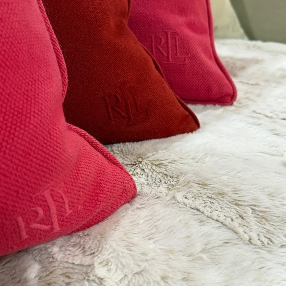 Ralph Lauren Bundle of 3 Red/Pink Pillow Shams